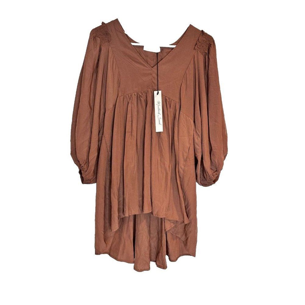 Mustard Seed Oversized Boho Tunic/Mini Dress Babydoll Size Small NEW